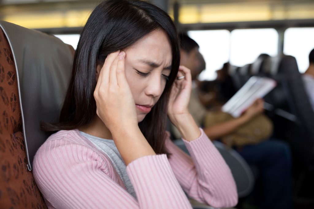 Passenger suffers from cluster headaches in a boat ride.